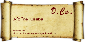 Döme Csaba névjegykártya