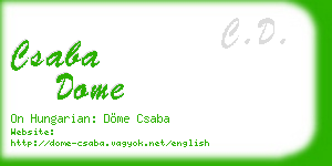 csaba dome business card